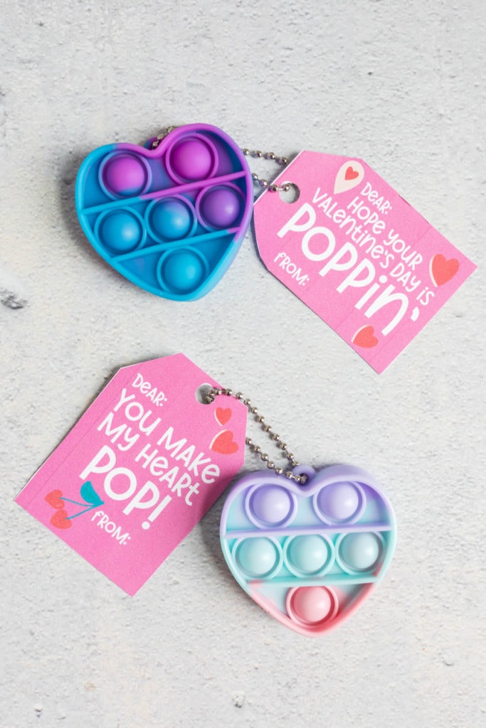 Free Pop It Valentines Day Cards Printables for kids