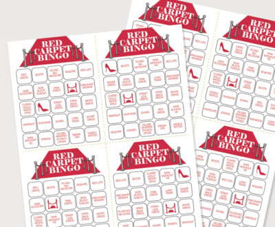Red Carpet Bingo cards