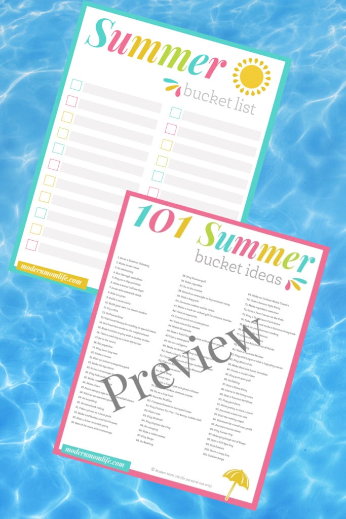 Summer Bucket List 2021 Printables