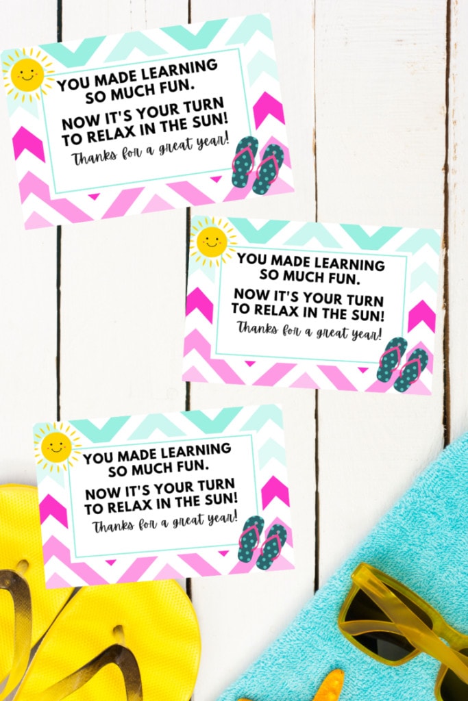 Summer gift tags for teachers