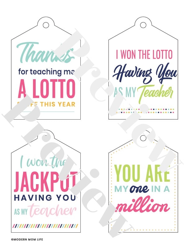 Teacher Gift Tags 