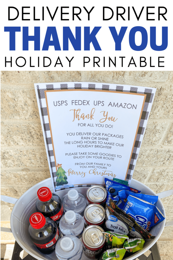 Thank you Delivery Driver Printable