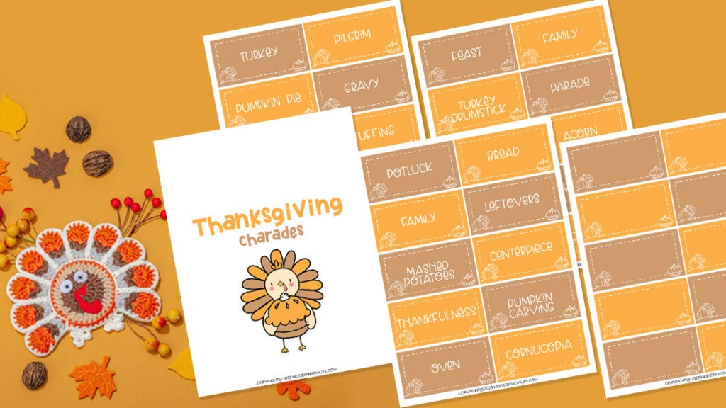 Thanksgiving Charades for kids