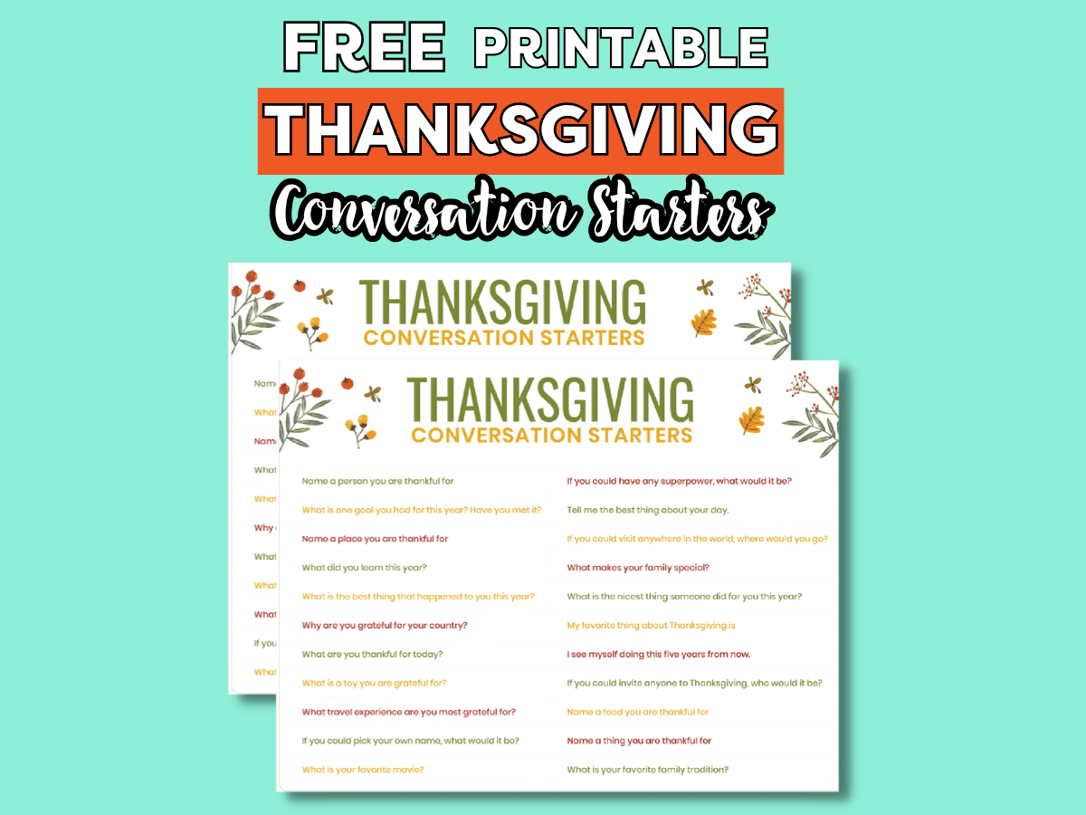 Free Thanksgiving Conversation Starters Printable - Modern Mom Life