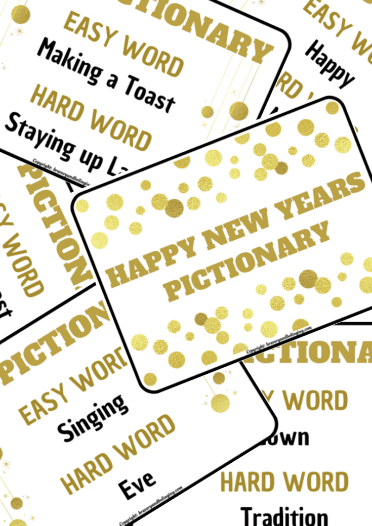 Image for New Year's Pictionary Words Cards