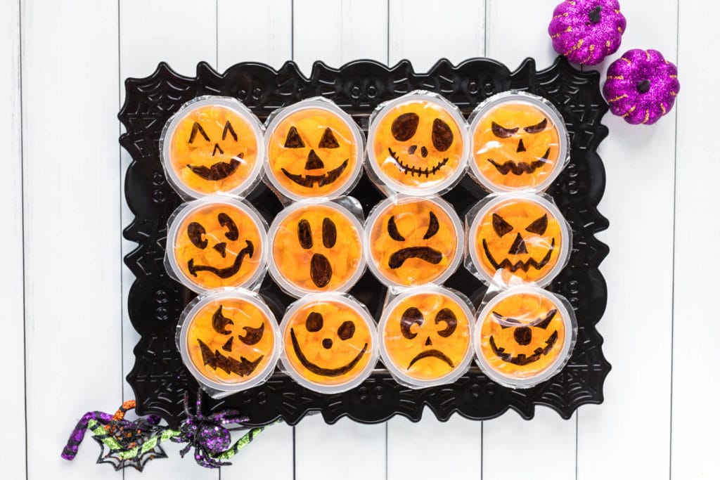 Jack o Lantern Fruit cups