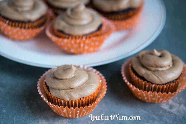 Image for Nutella Frosting on Chocolate Low Carb Cupcakes