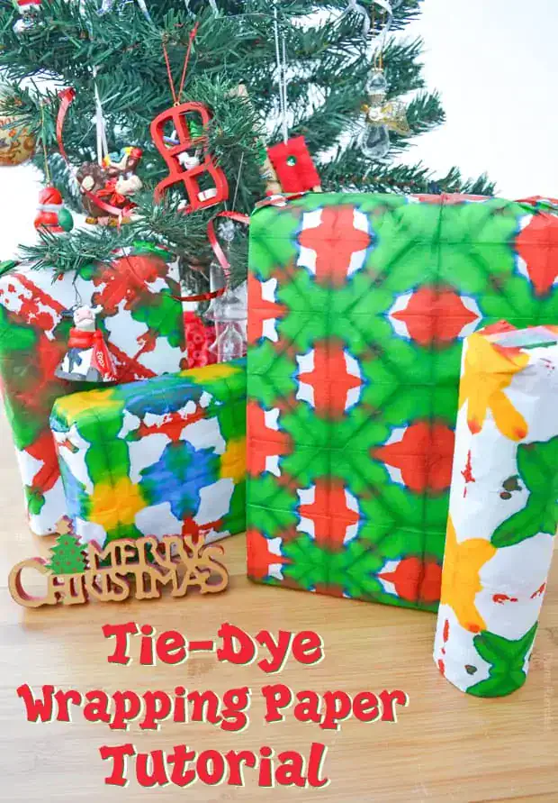 Image for Tie-Dye Wrapping Paper Easy Tutorial for Wrapping Gifts